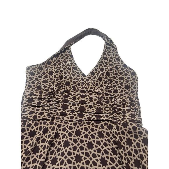 London Times Halter Dress Sz 12 Brown/Taupe NWT - Picture 9 of 9